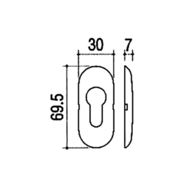 3500~~CILINDERPLAATJE ZAMAK ZWART