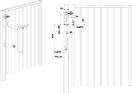 VENUS-G-9005 - Gemotoriseerde poortsluiter met compacte arm, draaipoorten voor voetgangers RAL9005. Art nr. MIC963 9005  (NE)