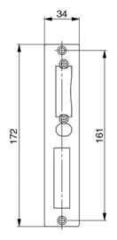 BLECH144ET34 147V~~Plaatje voor slotvanger verzinkt