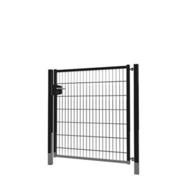 Enkele tuinpoortset met dubbelstaafmatvulling 1200x1400 - RAL9005 Art. nr. TPTDM90051214S  prijs per Set excl. BTW