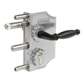 Locinox Groot sierpoortslot opbouw - profiel 30-50 mm - Zamac krukken 3006FA en cilinder - ZILVER Art. nr. LAKQ3030H2LZILV  (TH)