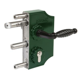 Groot sierpoortslot opbouw - profiel 30-50 mm - Zamac krukken 3006FA en cilinder - RAL6009 Art. nr. LAKQ3030H2L6009 prijs per Stuk(s) excl. BTW