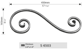 S4503~~KRUL 165X450MM - 20X6MM.