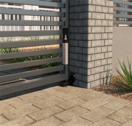 INTERIO-WALL-9005 - Muurbevestigingsset voor Interio poortsluiter, RAL9005. Art nr. MIC948  (NE)