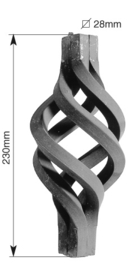 159-8~~WARM UITGESMEDE TORS #28MM