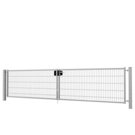 Dubbele tuinpoortset met dubbelstaafmatvulling 4000x1000 - verzinkt Art. nr. TPTDMDVV4010S prijs per Set excl. BTW