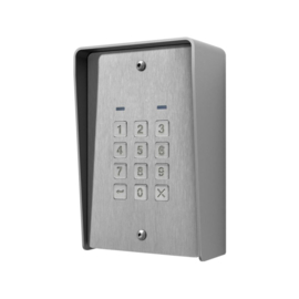 RVS / INOX anti vandaal codeclavier met 3 relais en regenkap. Opbouw, Videx. Art nr. Nesto-COD802  HO)