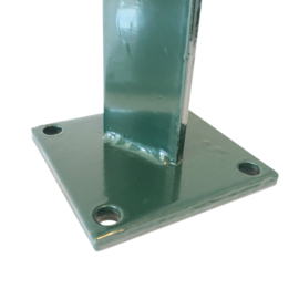 Paaladapter op vierkante voetplaat t.b.v paal 60x40x2 mm - RAL6009 Art. nr. VOET6040PL6009 prijs per Stuk(s) excl. BTW