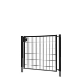 Enkele tuinpoortset met dubbelstaafmatvulling 1200x1200 - RAL9005 Art. nr. TPTDM90051212S prijs per Set excl. BTW