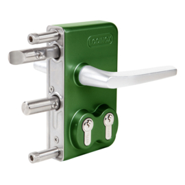 Locinox Dubbel industrieel poortslot opbouw - profiel 100 mm - krukken 3006M en cilinders.  (TH)