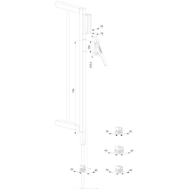 Locinox Inwendige grondgrendel SUBY - zwart RAL9005 Art. nr. SUBY9005  (TH)