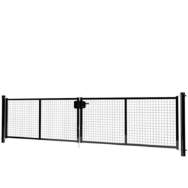 Dubbele tuinpoortset met gaasvulling 4000x1000 - RAL9005 Art. nr. TPD9005400100S  prijs per Set excl. BTW