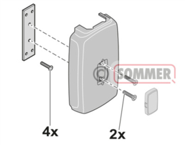 Sommer Afdekkap set wit draaipunt slagboom ASB-5014A Art nr. 105004  (SE)