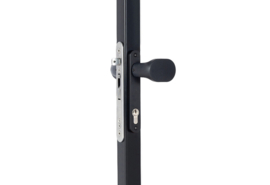 Krukpaar met afgeronde hoeken, aluminium, met vaste/roterende werking Ral 9005 Art. nr. 3006PAD9005  (TH)