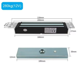 magneetslot 12v 280kg trekkracht met 12v voeding  (QU)
