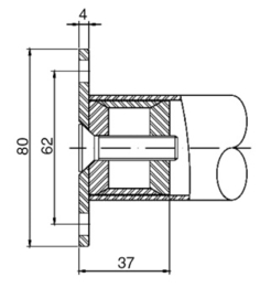 IN347560~~MUURBEVESTIGING VR BUIS 42.4 X 2- RAAMBEVEILIGING