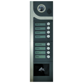 Compleet pakket voor 100 gebruikers: 1 Video-intercom DINA, 8 DK, opbouw, antraciet Art nr. INT28-0008-EU  (NE)