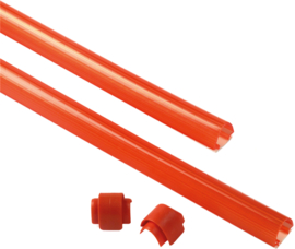 V2 slagboom Rood beschermrubber boom NUUR - 9 x 1 m Art nr. BAV371