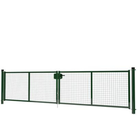 Dubbele tuinpoortset met gaasvulling 4000x1000 - RAL6009 Art. nr. TPD6009400100S prijs per Set excl. BTW