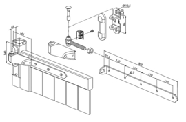 4DW-500-A2~~P00006985 - Prijs per set van 2-vandalismebestendig 4d-scharnier houten poort