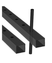 08.082.510~~Tubo 40x40x3 H.2000 15 fori t.12 Passanti