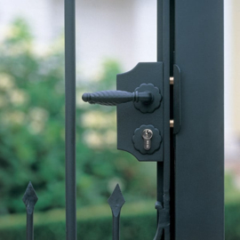 Locinox Klein sierpoortslot opbouw - profiel 40-50 mm - Zamac krukken 3006FA en cilinder - RAL6005 Art. nr. LAKY4040F2L6005  (TH)