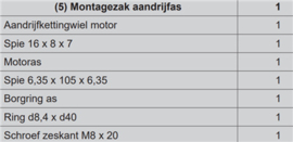 Sommer Montagezak aandrijfas GIGAline Art nr. 105476  (SE)