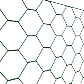 Zeskantgaas 13x1,0x1000 mm - geplastificeerd RAL6005 - rol à 25 meter Art. nr. ZVG1310100 prijs per Rol excl. BTW