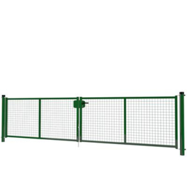 Dubbele tuinpoortset met gaasvulling 4000x1000 - RAL6005 Art. nr. TPD6005400100S prijs per Set excl. BTW