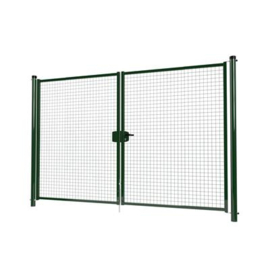 Dubbele tuinpoortset met gaasvulling 3000x2000 - RAL6009 Art. nr. TPD6009300200S prijs per Set excl. BTW
