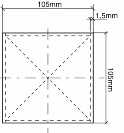 165I-120~~VIERKANTE PAALKAP INOX 120MM