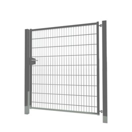 Enkele tuinpoortset met dubbelstaafmatvulling 1500x1800 - RAL7016 Art. nr. TPTDM70161518S prijs per Set excl. BTW