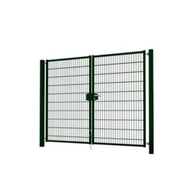 Dubbele tuinpoortset met dubbelstaafmatvulling 2400x2000 - RAL6009 Art. nr. TPTDMD60092420S prijs per Set excl. BTW