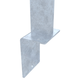 Staander 60x40 mm op L-voetplaat - 1300 mm - Verzinkt Art. nr. PLVVV60402130 prijs per Stuk(s) excl. BTW