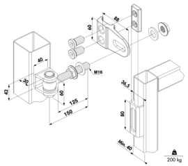 GBMU4D-B-M16-150-50-ALUM~~P00013010 - Prijs per stuk,afname per 50 st-scharnier 180° opening -alu br