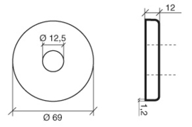 IN412001~~AFDEKPLAAT VOOR MUURLEUNINGHOUDER IN442005