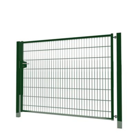 Enkele tuinpoortset met dubbelstaafmatvulling 2000x1600 - RAL6005 Art. nr. TPTDM60052016S prijs per Set excl. BTW