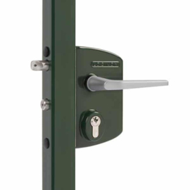 Locinox Industrieel poortslot opbouw - profiel 30-50 mm - krukken 3006M en cilinder - RAL6005 Art. nr. LAKQ3030U2L6005  (TH)