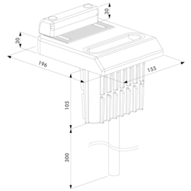 Locinox Verstelbare poortaanslag, Poortstop, voor 40 mm tot 60 mm poortframes - Voor VSA / VSF / ELECTRADROP Art. nr. OGS  (HO)