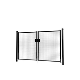Dubbele tuinpoortset met gaasvulling 2400x1500 - RAL9005 Art. nr. TPD9005240150S prijs per Set excl. BTW