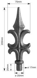 151~~LASBARE SPEERPUNT 205X75MM