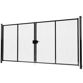 Dubbele tuinpoortset met gaasvulling 4000x2000 - RAL9005 Art. nr. TPD9005400200S prijs per Set excl. BTW