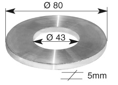 RO INOX 80X43X5~~INOX SCHIJF 80X43X5
