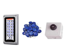 Set drukknop met Codeclavier Kijzer S212 Small RVS Vandaalbestendig met 10 Jettons RFID en weerbestendig.IP 67, dus werkt zelfs onder water. Art. 0212, 10x Art. 0200, Art. 0251  (QU)