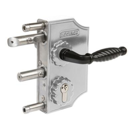 Groot sierpoortslot opbouw - profiel 30-50 mm - Zamac krukken 3006FA en cilinder - ZILVER Art. nr. LAKQ3030H2LZILV prijs per Stuk(s) excl. BTW