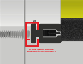 Alu profiel zijgeleider GLG 7500mm Windklasse 2 Art nr. 105585  (SE)