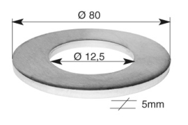 RO INOX316G80X12~~SCHIJF GESLEPEN K320 80 X 12.5 X 5