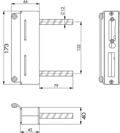 147-40~~Tegenkast verzinkt 40mm