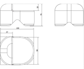 CA LIMIT poortstop hoog model om in de beton te zetten. Art.0508  (HO)