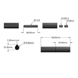 08R4100AF140REG~~REGELBARE LASPAUMEL- UITEINDEN PLAT - STAAL- 140MM